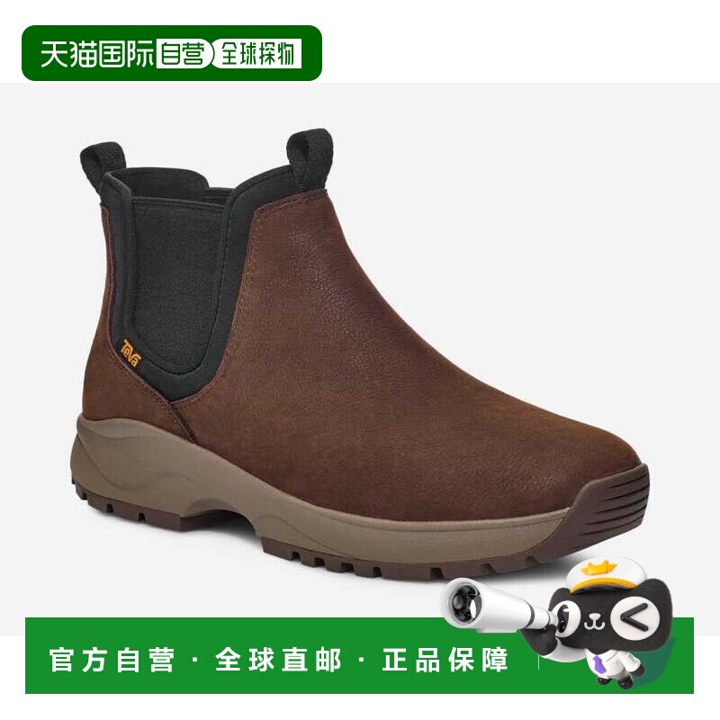 自营Teva Tayan Boots男式巧克力皮革防水脚踝切尔西JOBB1172-棕