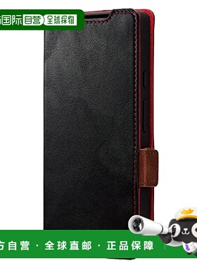 【日本直邮】宜丽客 Google Pixel 6a翻盖式手机壳 皮革防震 黑色