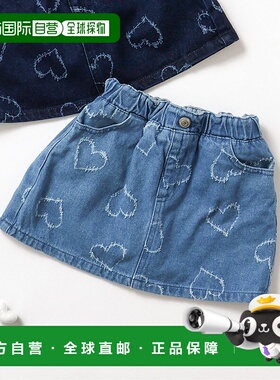 1h可退 日本直邮BREEZE 儿童心形牛仔裙裤 J323985