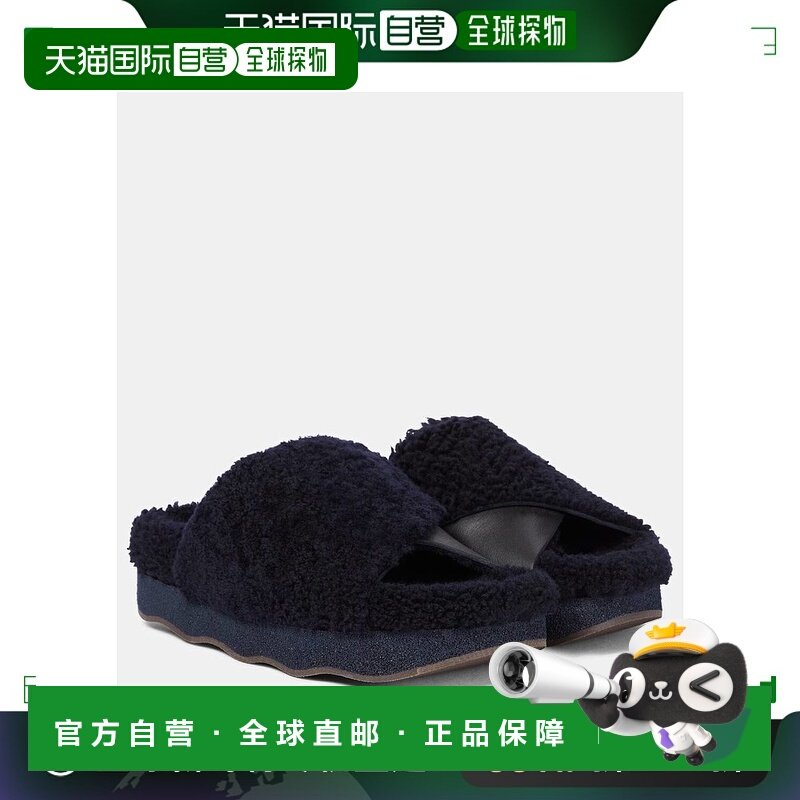 1h可退 香港直邮Chloe 蔻依 女士 波浪毛羊皮凉拖 black黑色 舒适,女鞋,时装凉鞋,淘宝优惠券,粉丝福利购,淘宝优惠卷