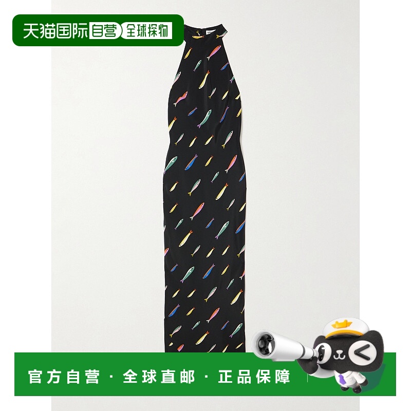 香港直邮Staud 女士 Winnie 印花真丝绉纱长款连衣裙 R25P2314PIP