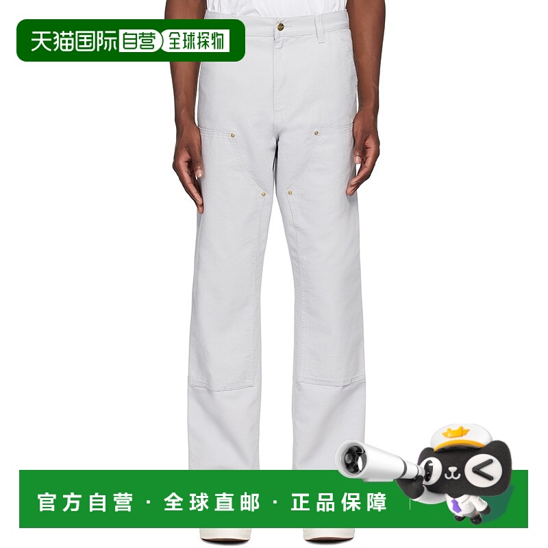 香港直邮潮奢 CARHARTT WIP 男士 灰色 Double Knee 长裤 I031501