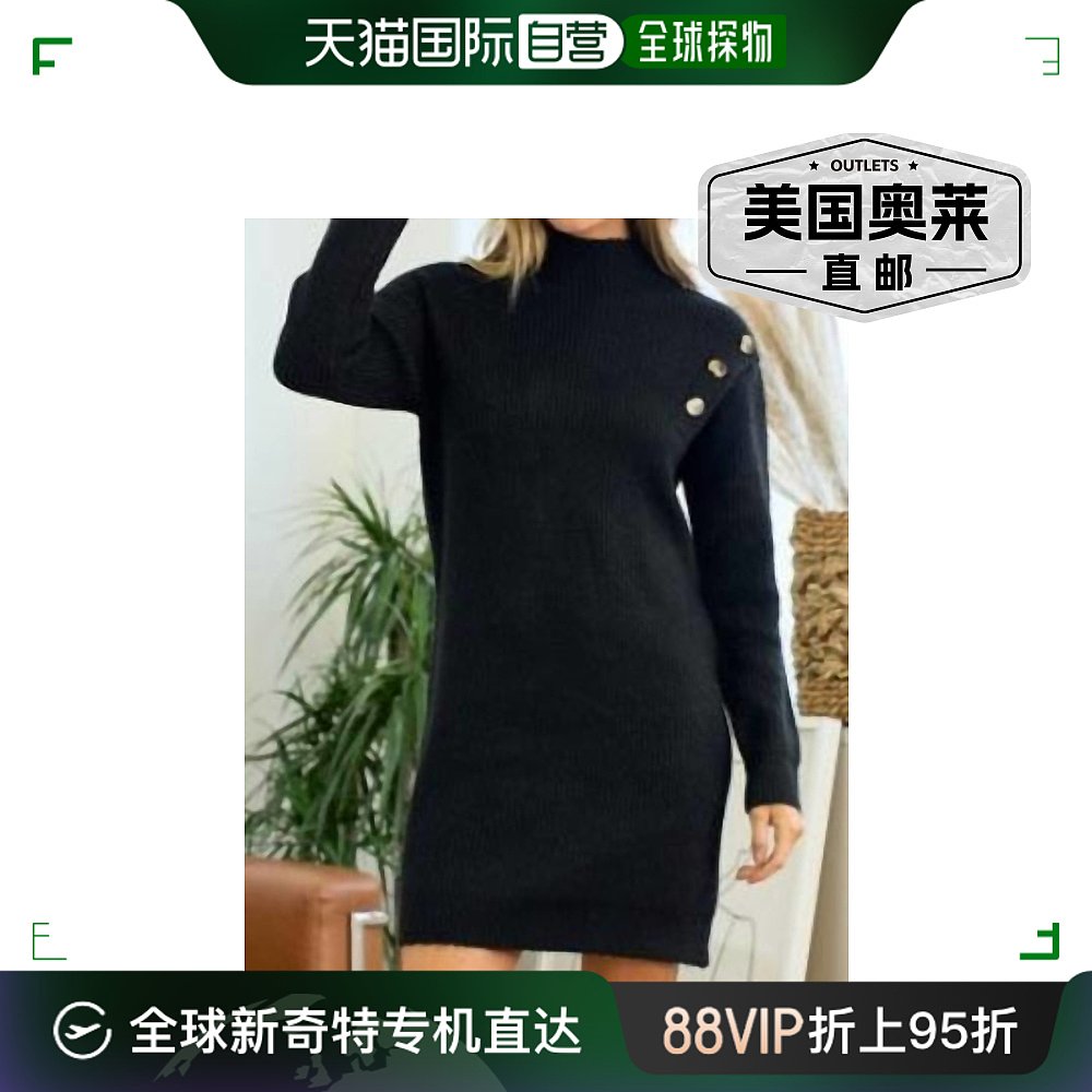 doe and raeMidnight Sweater Dress In Black black【美国奥莱