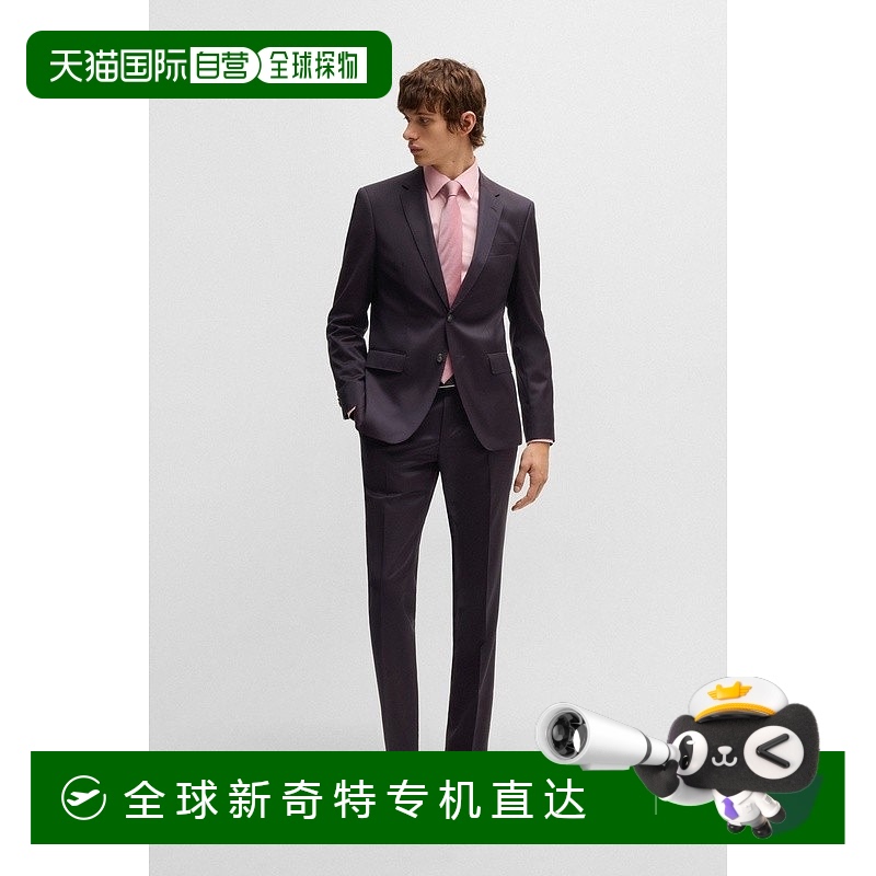 欧洲直邮HUGO BOSS雨果BOSS BLACK修身西装采用高性能初剪羊毛