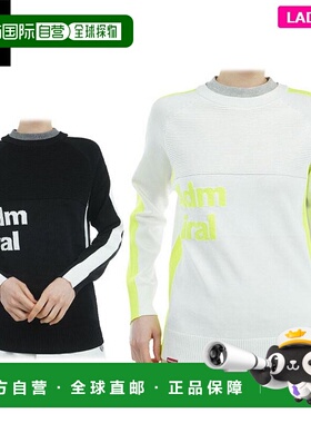 日本直邮Admiral 女士徽标提花拼色长袖圆领毛衣 ADLA458 高尔夫