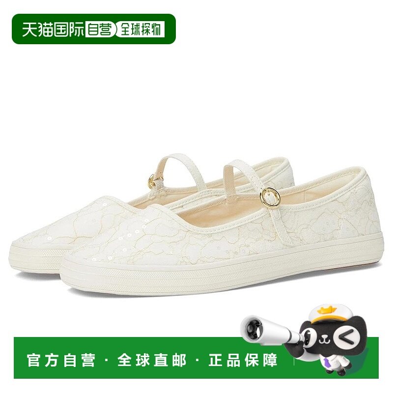 自营Keds Women's Cream Floral Adjustable Strap Square Toe Ma