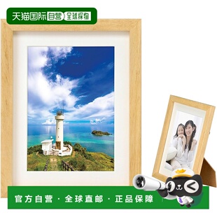 【日本直邮】HAKUBA 相框 MM-01 2L 木制带支架 自然色 FWMM01-NT