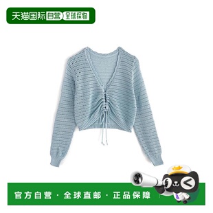 日本直邮日潮 V领抽绳透视编织针织上衣ac2286内搭 GRL