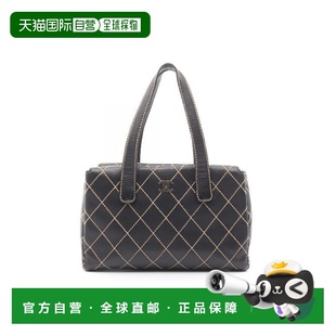 日本直邮中古Chanel香奈儿女包B级9新wild stitch牛皮托特包黑色
