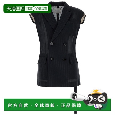 1h可退 香港直邮Sacai 女士 无袖马甲 2507754 black黑色 舒适时