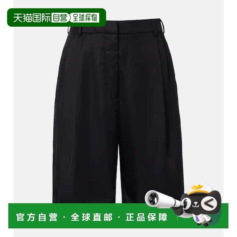 香港直邮The Frankie Shop 女士 Marfa 褶裥斜纹布百慕大短裤