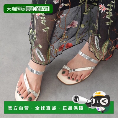 日本直邮日本直邮FABIO RUSCONI F52209 方头平底夹趾凉鞋 (银色)