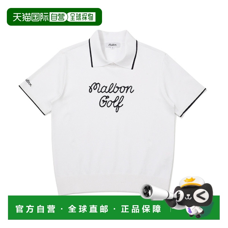 韩国直邮MALBON GOLF男士男针织M4322PKT13WHT HALF SLEEVE COLLA