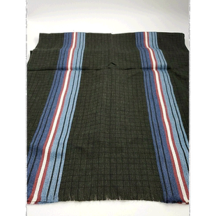 自营 Bally 男士 6217193 多色墨水羊毛围巾 - 棕色 美国奥莱直发