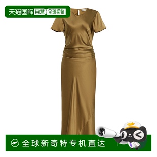 弹力真丝连衣裙 1h可退 Marcel 香港直邮Staud metal金属色 女士