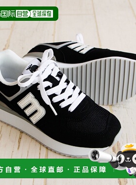 日本直邮Moz 女款厚底运动鞋简洁通勤黑色易于行走厚底运动鞋女款