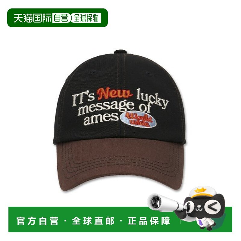 韩国直邮Ames Worldwide 女士帽子NEW LUCKY MESSAGE BALL CAP BLA