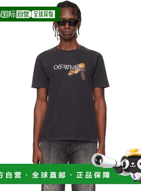 1h可退 香港直邮off-white 男士 黑色 Cupid Arrow Slim T恤 OMAA