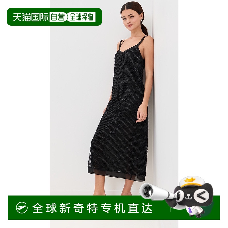 香港直邮VINCE 女士 钉珠吊带连衣裙 VINCE52733 black黑色 舒适