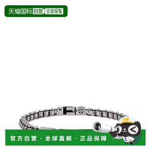 自营欧洲直邮LV路易威登 Tailor男士银色金属老花花朵图案手链