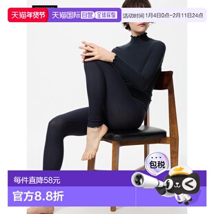 日潮跑腿UNIQLO优衣库 保暖 Heattech 羊绒混纺罗纹紧身裤 483110