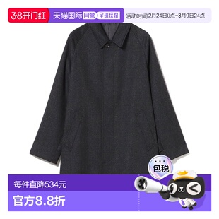 1h可退 日本直邮BEAMS HEART 男装 140S全毛 格纹 斗篷式大衣 A字