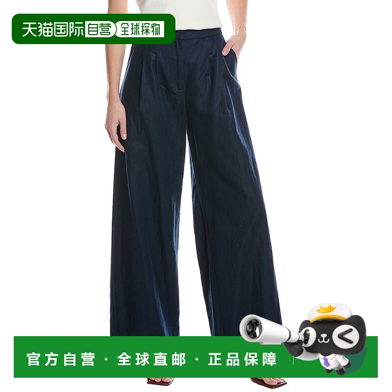 自营 J.McLaughlin Amal 亚麻混纺长裤 - 海军蓝 美国奥莱直发