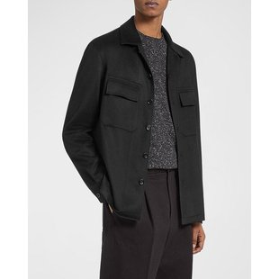 男士 zegna 衬衫 杰尼亚羊绒羊毛长袖 百搭 潮流时尚 美国直邮