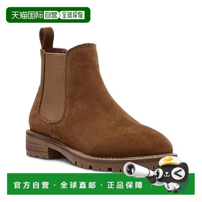 自营Steve Madden Leopold Boots Women Camel Suede Pull On Rou