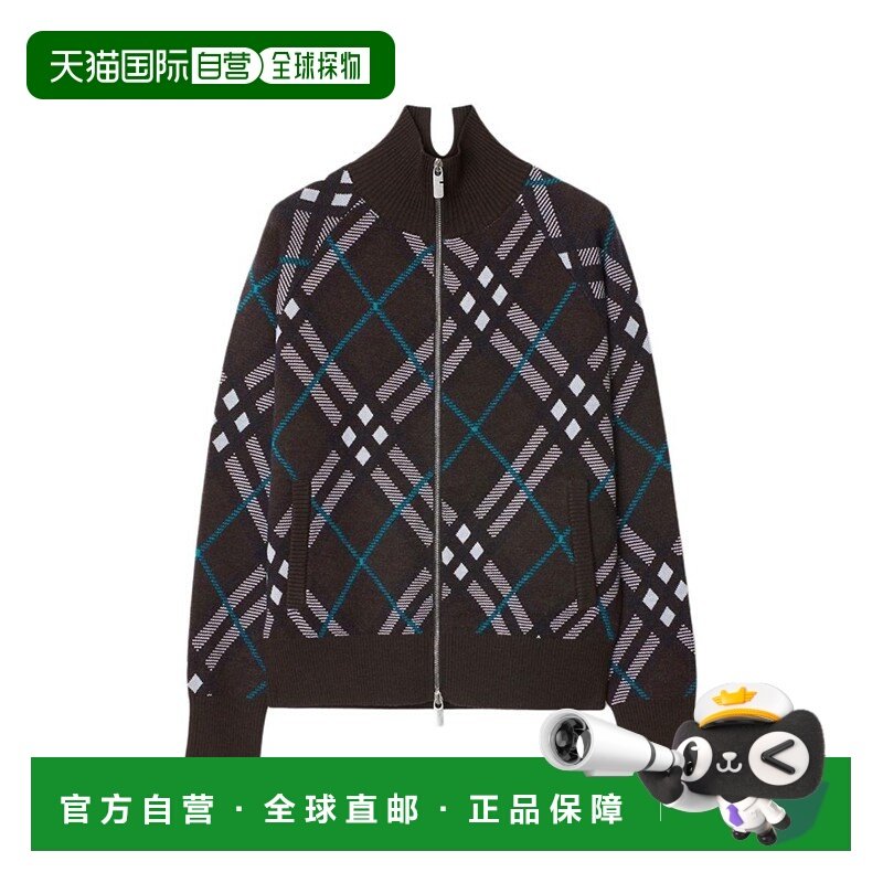 自营欧洲直邮BURBERRY/博柏丽 女士棕色拼色羊毛混纺格纹印花针织,女装/女士精品,毛衣,淘宝优惠券,粉丝福利购,淘宝优惠卷