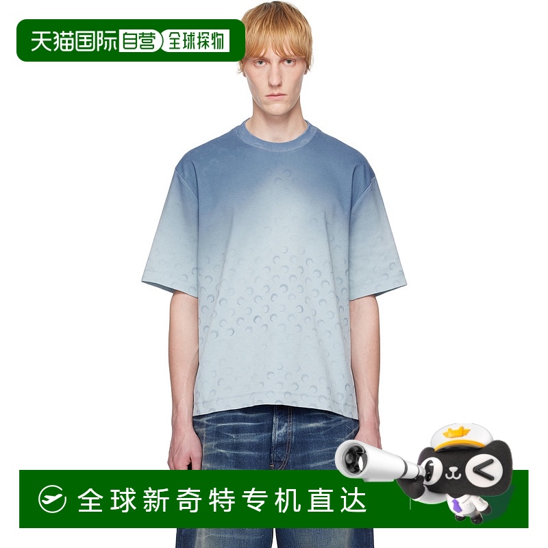 1h可退 香港直邮Marine Serre 男士 蓝色 Moon Faded Jersey Loos