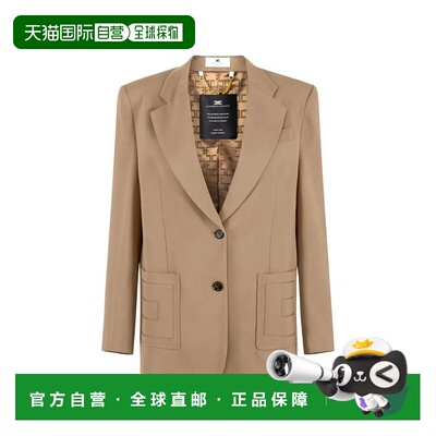 1h可退 香港直邮潮奢 Elisabetta Franchi 女士 单排扣华达呢刺绣