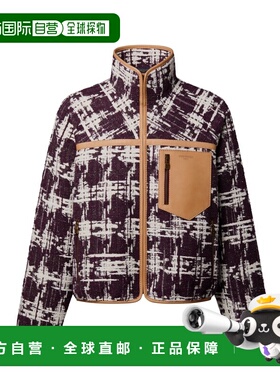 自营欧洲直邮LV路易威登 男士紫色羊毛格纹图案夹克