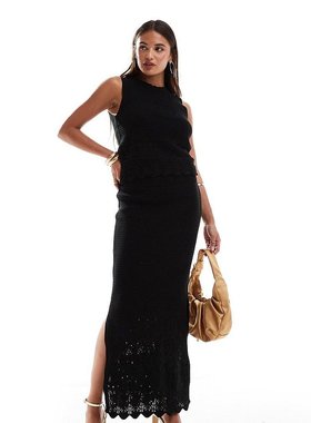 香港直邮潮奢NewLook纽洛克女士co-ord缝线下摆半身裙(黑色