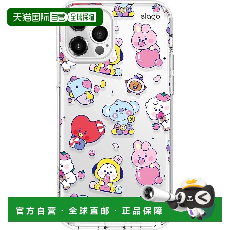 【日本直邮】elago iPhone12 Pro /12 BT21 透明耐冲击壳 JELLY C