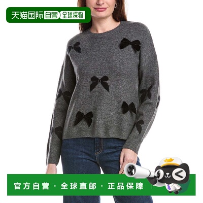 自营CeCe Bow Applique Sweater - grey 美国奥莱直发毛衣