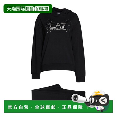 1h可退 香港直邮潮奢 Ea7 女士 Tracksuits 运动装 black黑色 舒