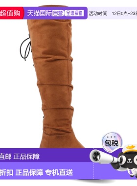 自营 Journee Collection女式Mirinda Tru舒适泡棉弹力及膝长靴-