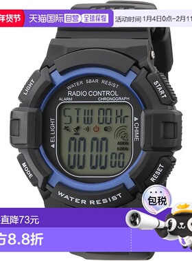 【日本直邮】CREPHA 男士电波数码手表 TE-D189-BK 黑色