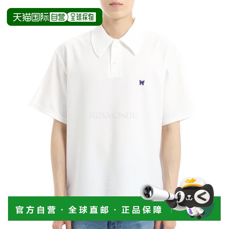 韩国直邮NEEDLES 短袖涤纶珠地网眼 Polo 衫 - 白色 (QV352) 短袖图片