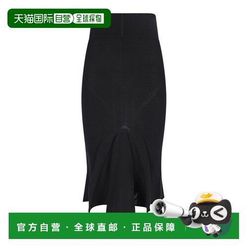 香港直邮RICK OWENS 女士半身裙 RP02E4677ML09 AW2025 黑色