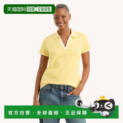 自营Nautica Womens Sustainably Crafted Deck Polo - sunshine