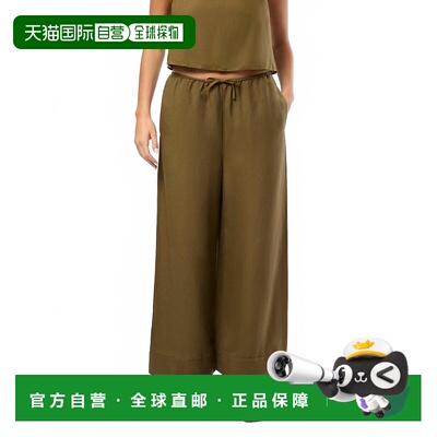 自营oniaAir Linen Drawstring Pant In Olive - olive 美国奥莱
