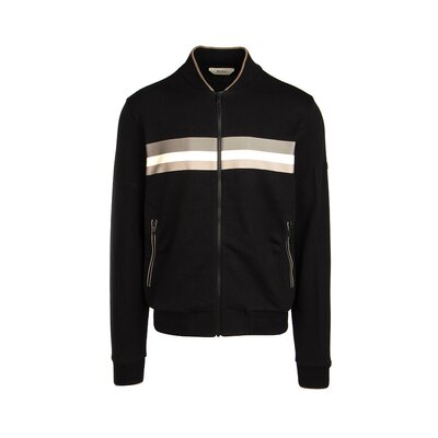 Ermenegildo Zegna 黑色拉链徽标棒球外套 VV458Z850