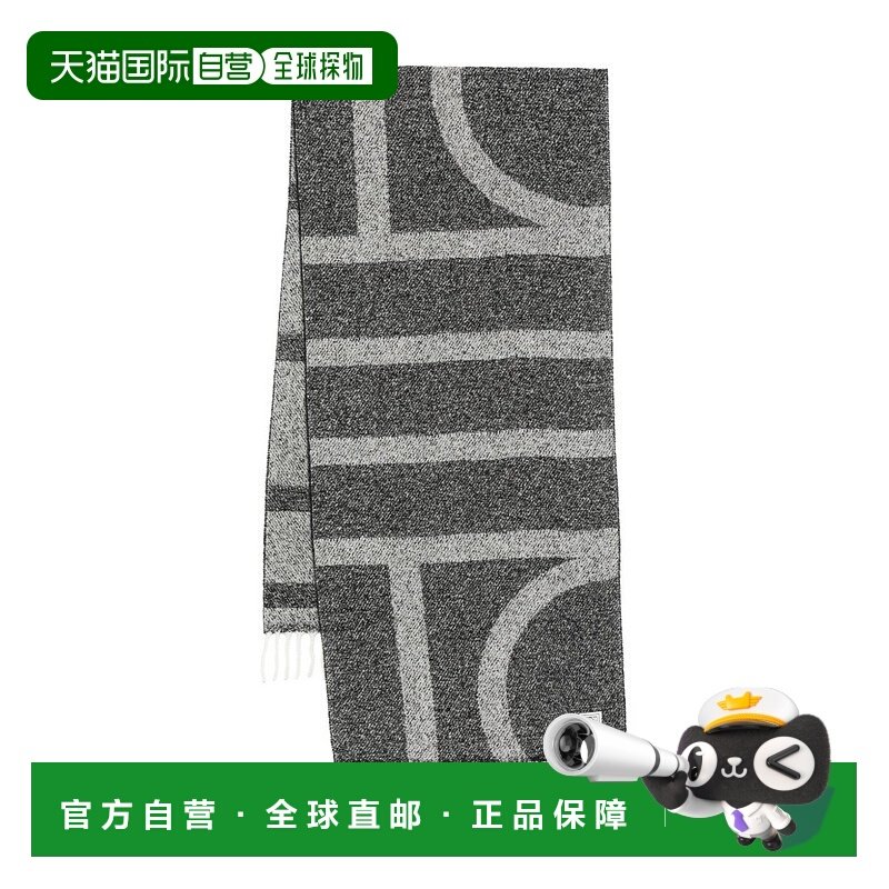 1h可退 香港直邮潮奢 toteme 女士 TOTEME PRE Scarfs 黑色围巾 2