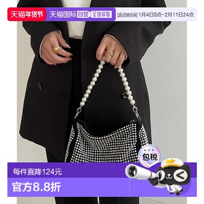 1h可退 日本直邮prose verse 女装 珍珠手柄水钻链条单肩包 2way