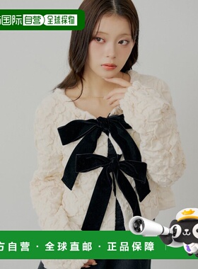 日本直邮SALON by Chico 女士前后两穿设计 配色系带开衫 CHS1052