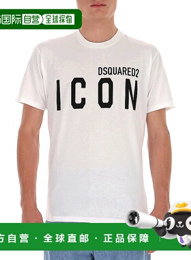 香港直邮DSQUARED2 男士T恤 S79GC0003S23009100 CO 白色 徽标印T