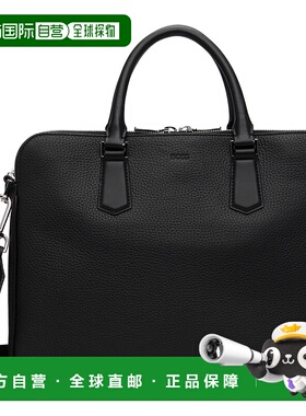 1h可退 香港直邮潮奢 BOSS 波士 男士 黑色 Italian Leather Slim