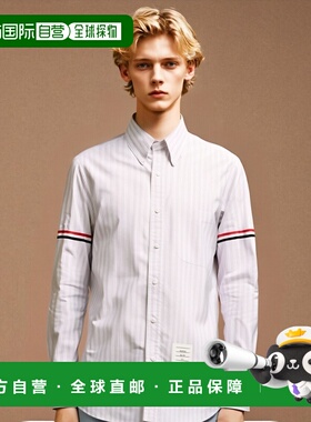 香港直邮Thom Browne 长袖条纹衬衫 MWL301OF0525纽扣情人